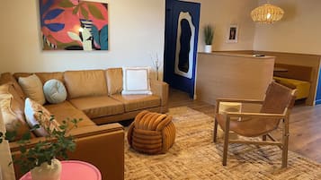 Deluxe Apartment, 2 Bedrooms - Not Pet Friendly | Living area | TV