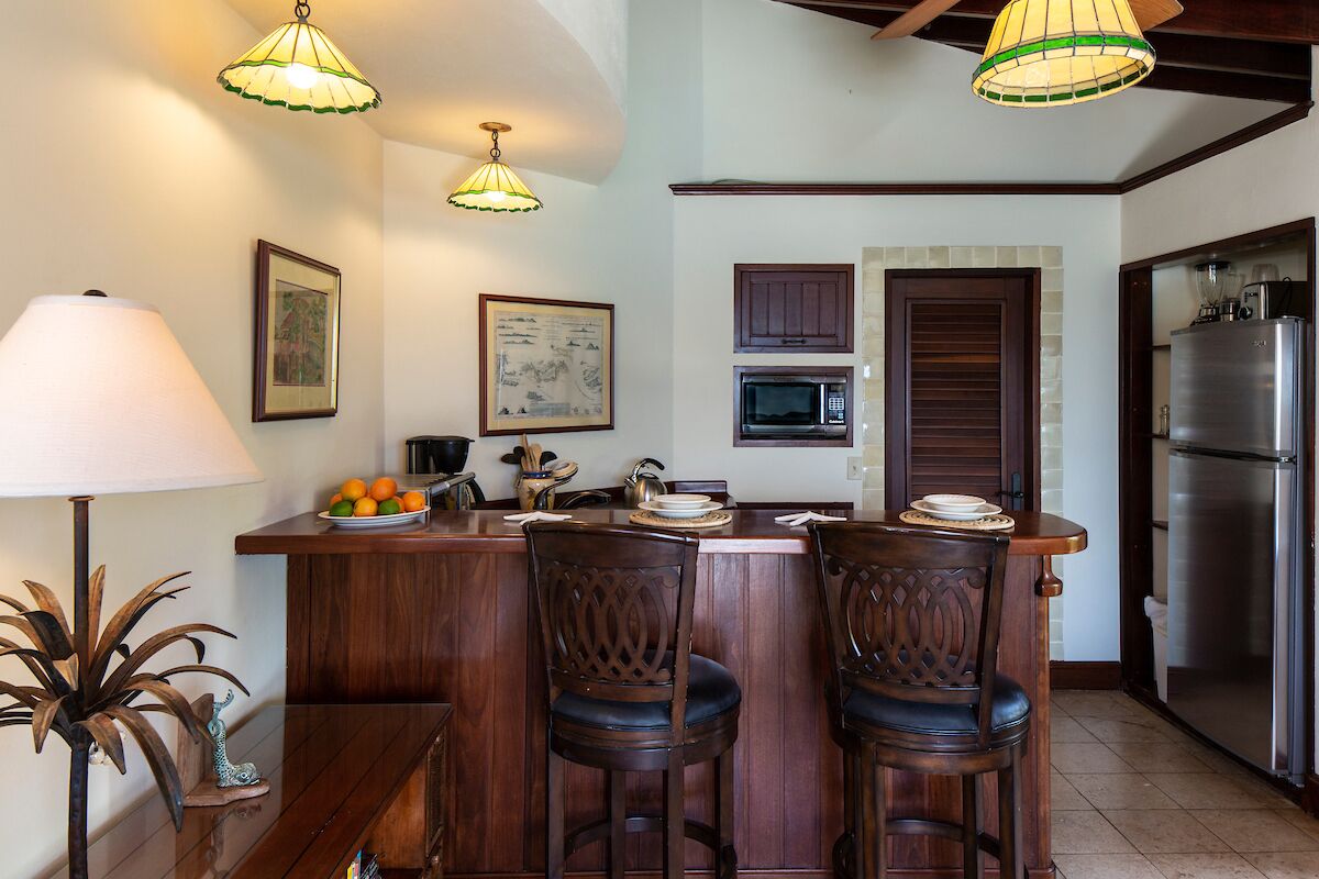 Luxury Penthouse | Private kitchen | Full-size fridge, microwave, stovetop, toaster