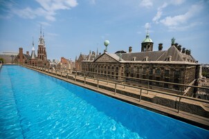 Indoor pool, outdoor pool, sun loungers