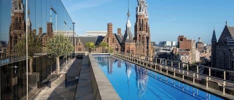 Indoor pool, outdoor pool, pool loungers