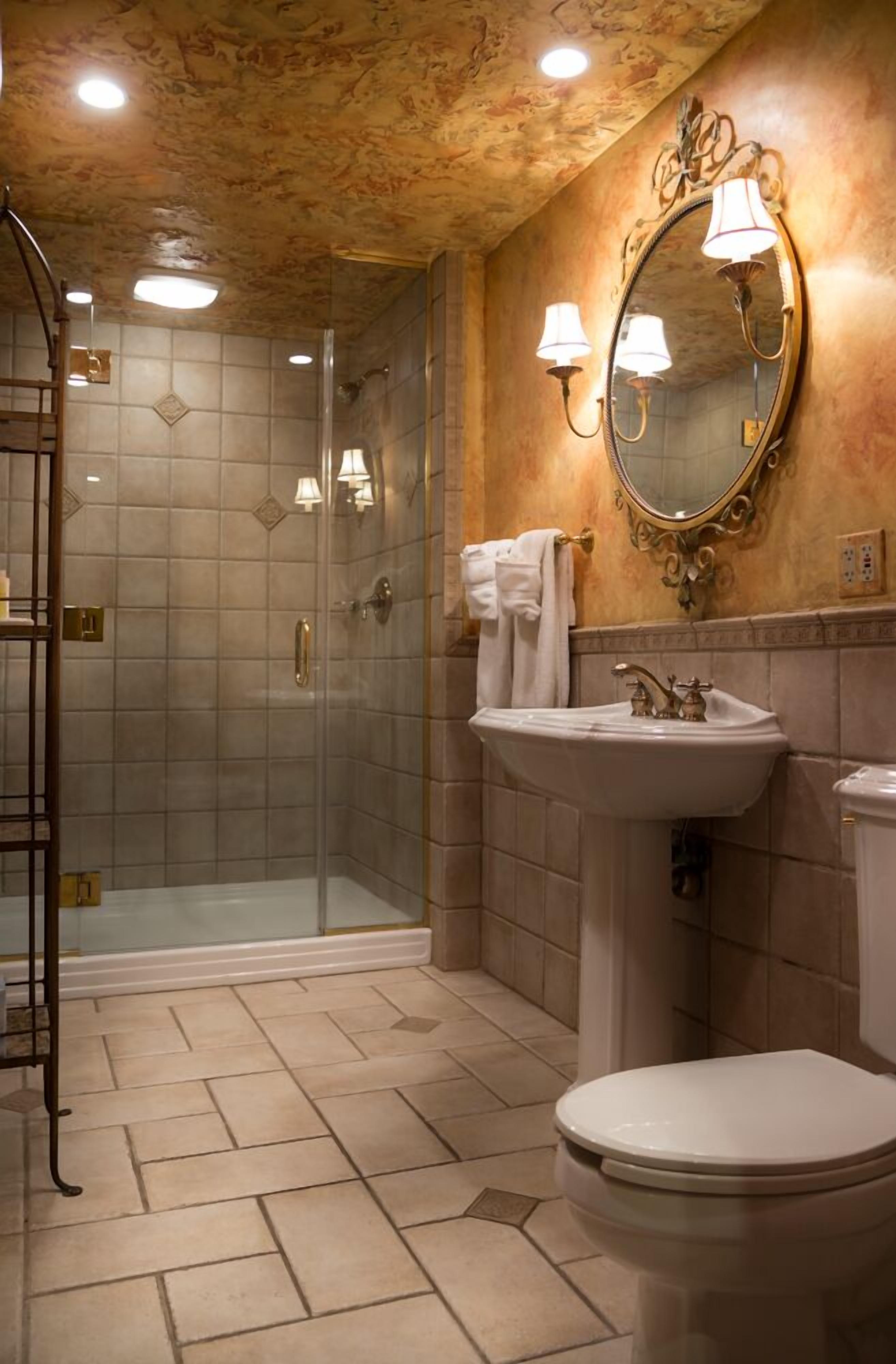 suite, 1 king bed with sofa bed (miller) | bathroom | separate bathtub and shower, jetted bath, free toiletries, hair dryer