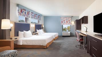 Studio, 2 keskisuurta parisänkyä, esteetön, kylpyamme | Ylelliset vuodevaatteet, työpöytä