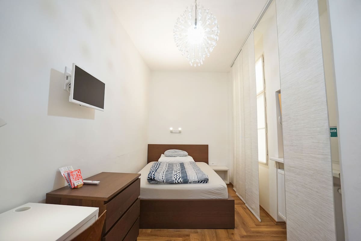 Standard Single Room, 1 Double Bed, No Windows | 1 bedroom, blackout drapes, free WiFi, bed sheets