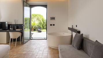 Exclusive Double or Twin Room, Multiple Beds, Bathtub, Courtyard Area | Premium bedding, minibar, in-room safe, desk