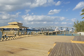 Guests can enjoy waterfront views from the pier