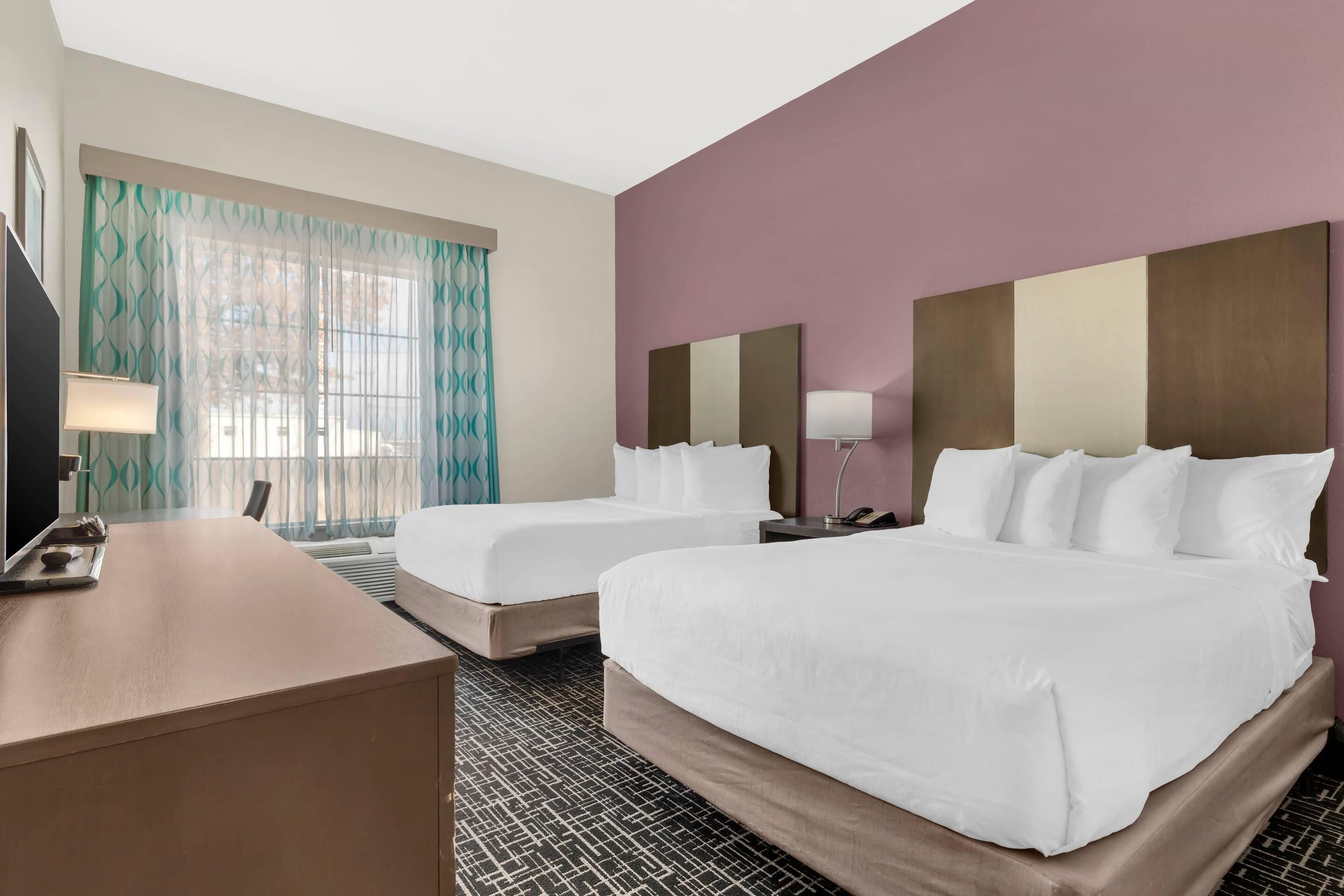 Room, 2 Queen Beds, Accessible, Non Smoking | Premium bedding, pillowtop beds, desk, iron/ironing board