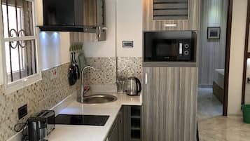 Luxury Apartment, 2 Bedrooms | Private kitchen | Fridge, microwave, blender