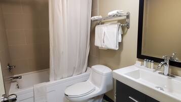 Basic Double Room, 2 Double Beds, City View | Bathroom | Shower, hair dryer, towels