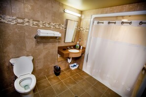 Standard Suite, 1 King Bed, Accessible | Bathroom | Combined shower/tub, deep soaking tub, free toiletries, hair dryer - Refresh Inn & Suites (Saskatoon)