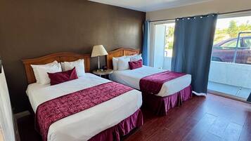 Desk, free WiFi, bed sheets