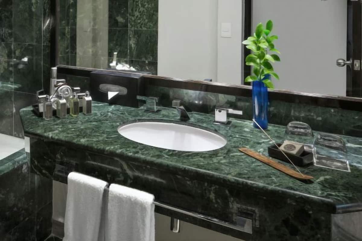 Shower, hair dryer, bathrobes