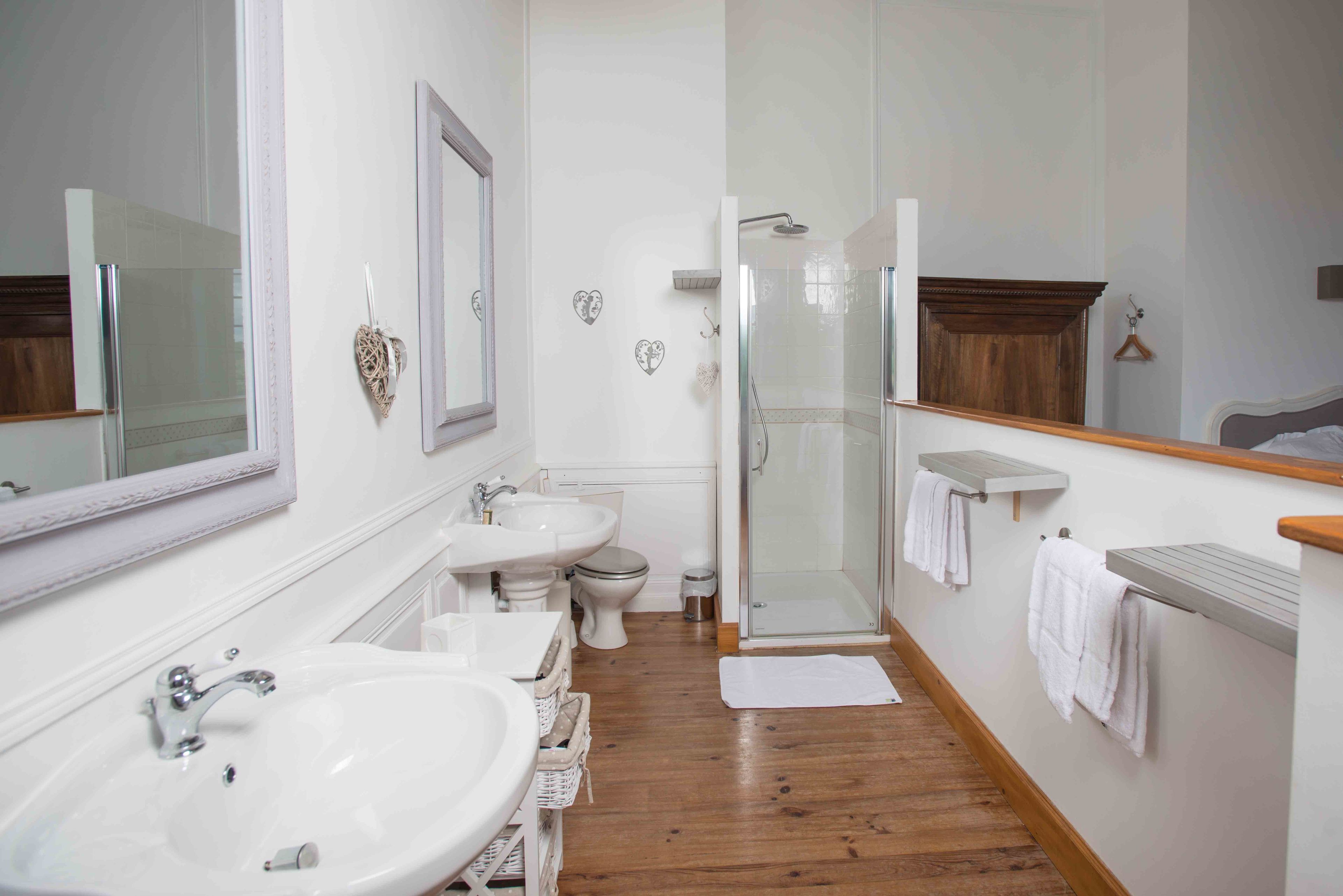 superior double room, 1 king bed, private bathroom, pool view | bathroom | shower, free toiletries, hair dryer, towels