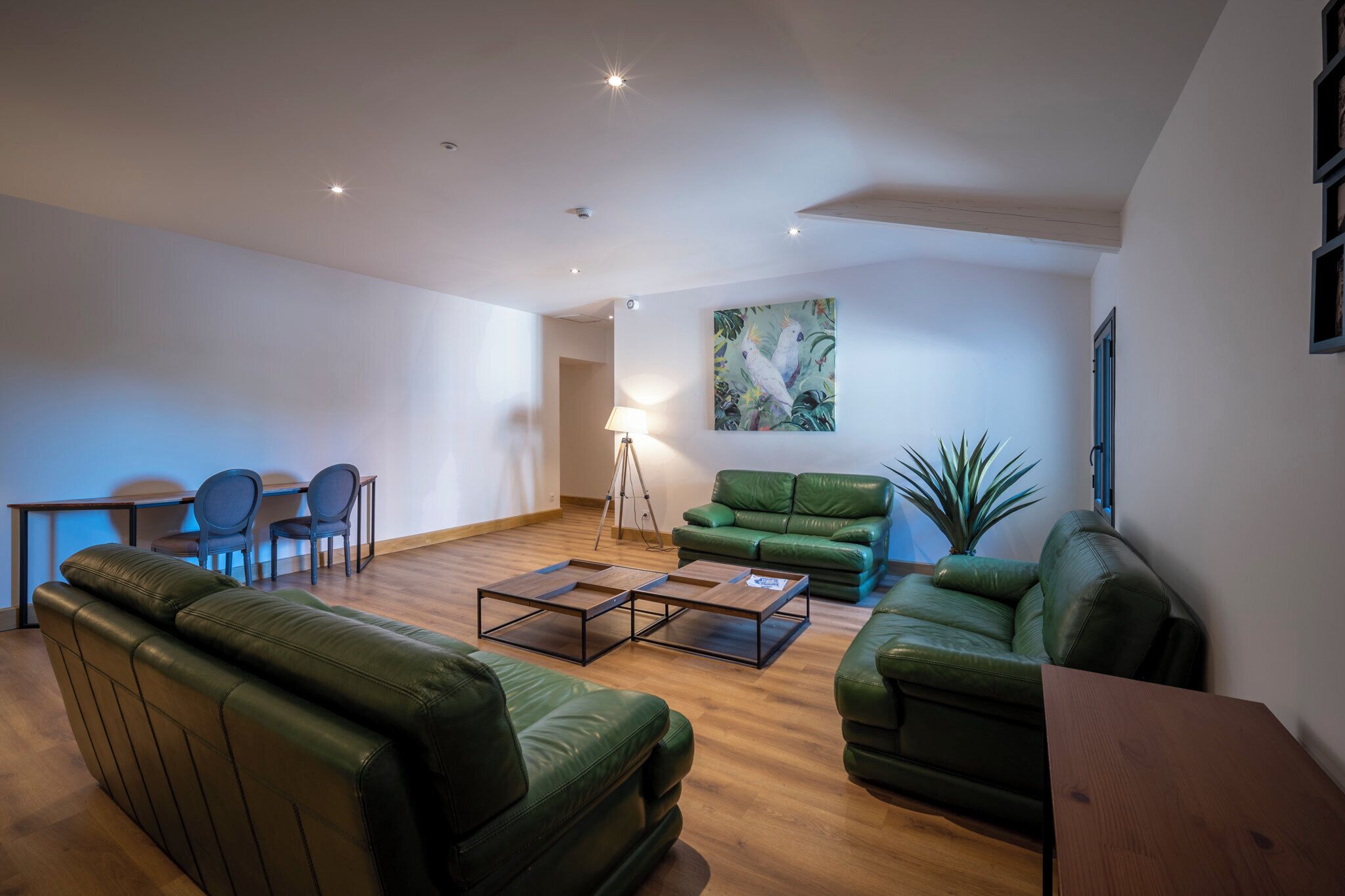 superior double room, 1 king bed, private bathroom, pool view | living area | flat-screen tv, table football