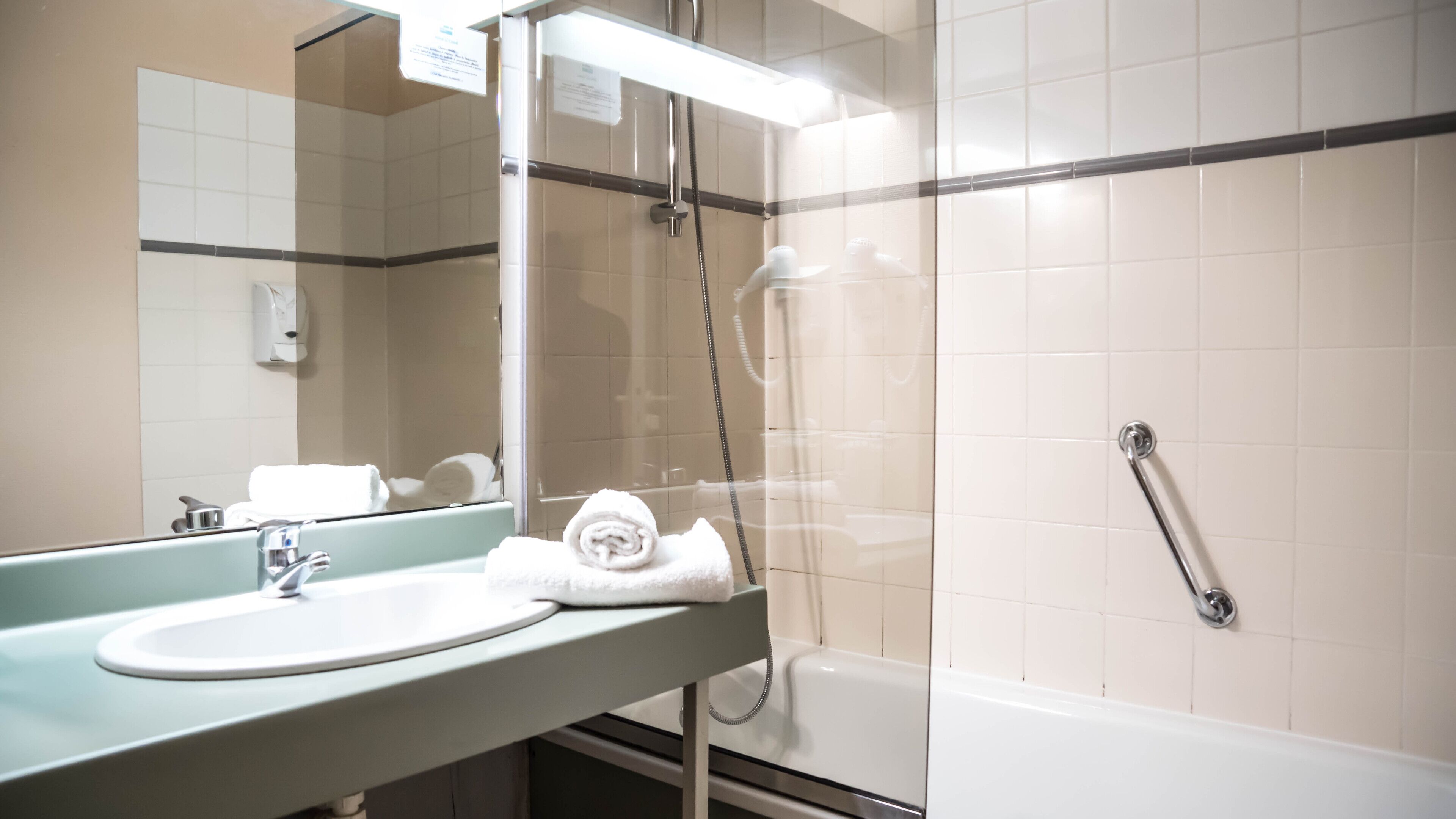 free toiletries, hair dryer, bidet, towels