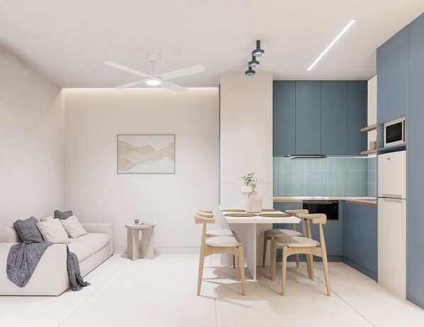 Apartment, 1 Bedroom, Side Sea View | 记忆海绵床垫、客房内保险箱、隔音、熨斗/熨板