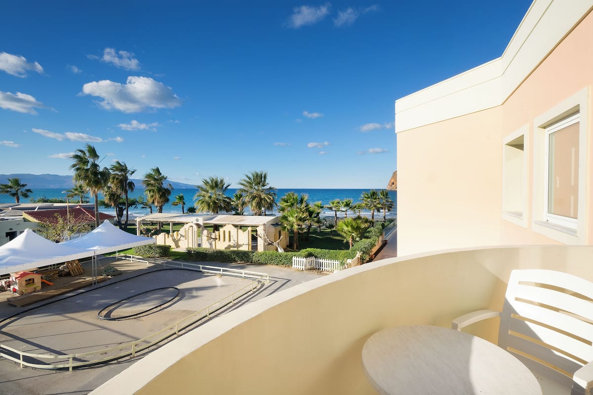 Apartment, 1 Bedroom, Sea View | In-room safe, soundproofing, iron/ironing board, free WiFi