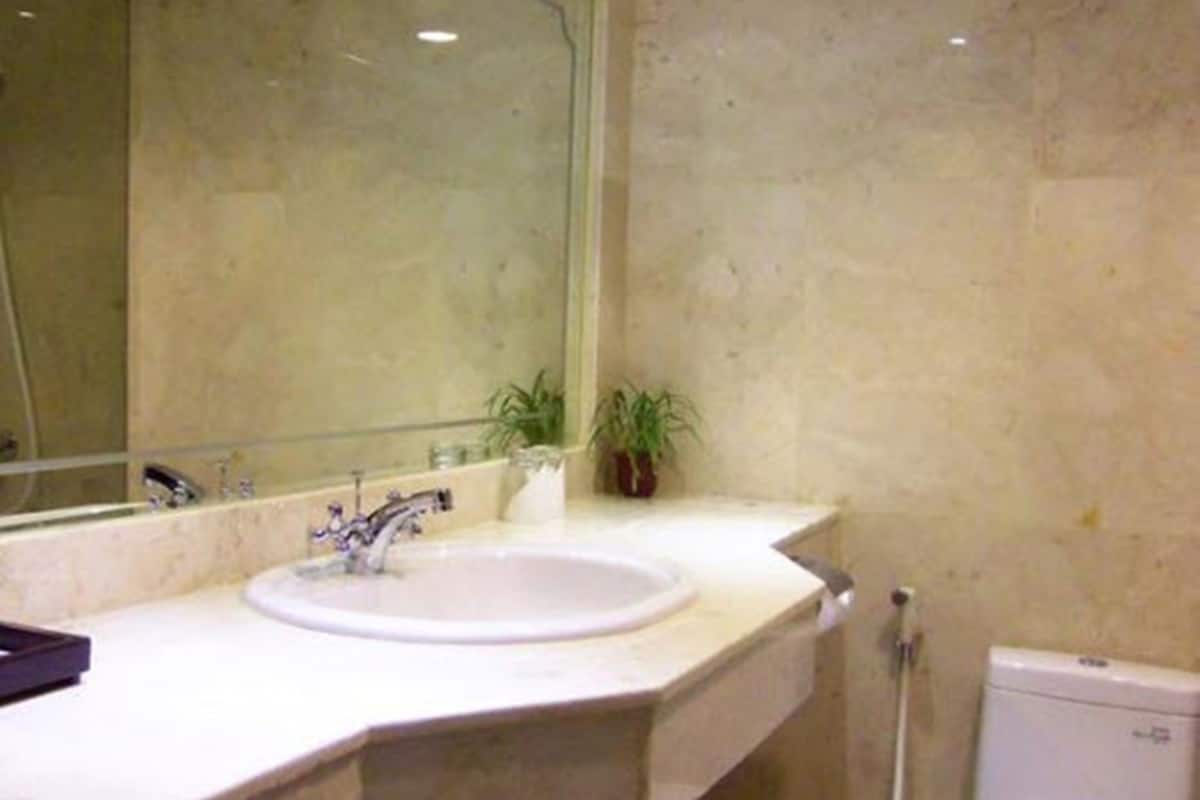 shower, free toiletries, hair dryer, slippers