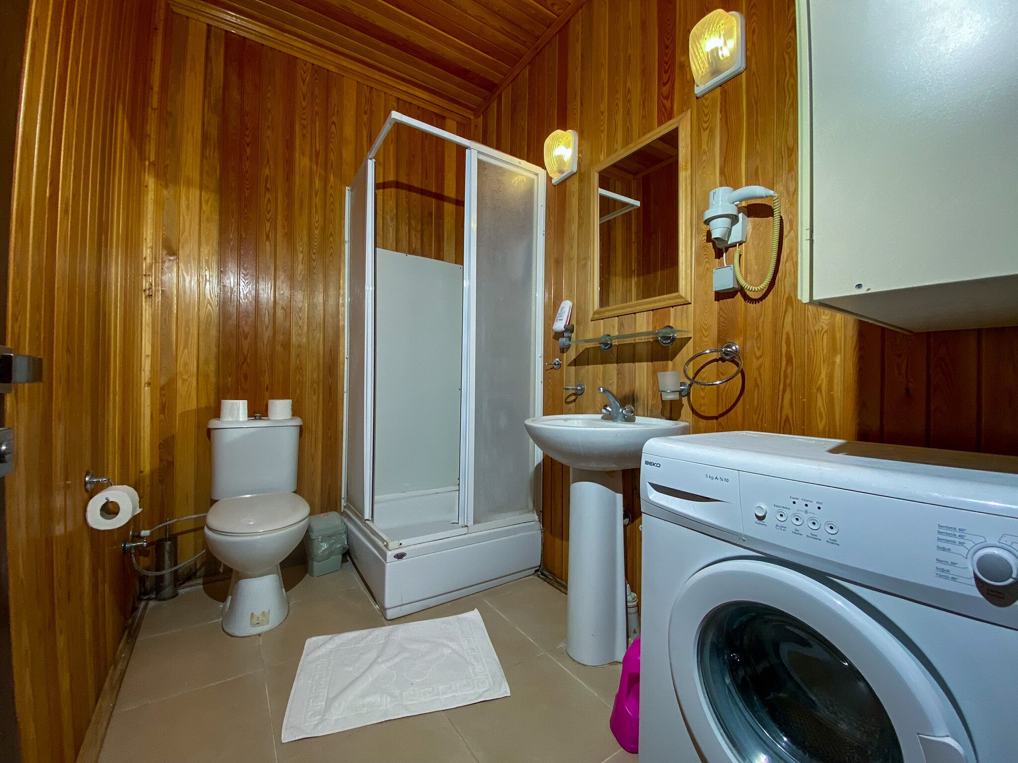 exclusive house | bathroom | shower, hair dryer, slippers, towels