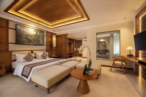 Suite Room with Lagoon View | Egyptian cotton sheets, premium bedding, down comforters, pillowtop beds - Anumana Ubud Bali (Ubud)