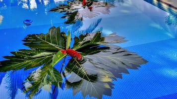 Piscina all'aperto, lettini