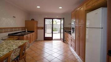 Fridge, microwave, stovetop, espresso maker