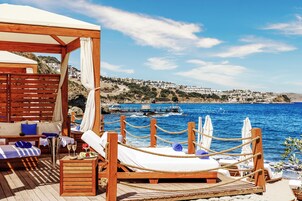 Private beach, beach cabanas, sun loungers, beach umbrellas