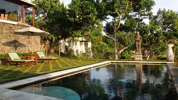 2 outdoor pools, pool umbrellas, pool loungers