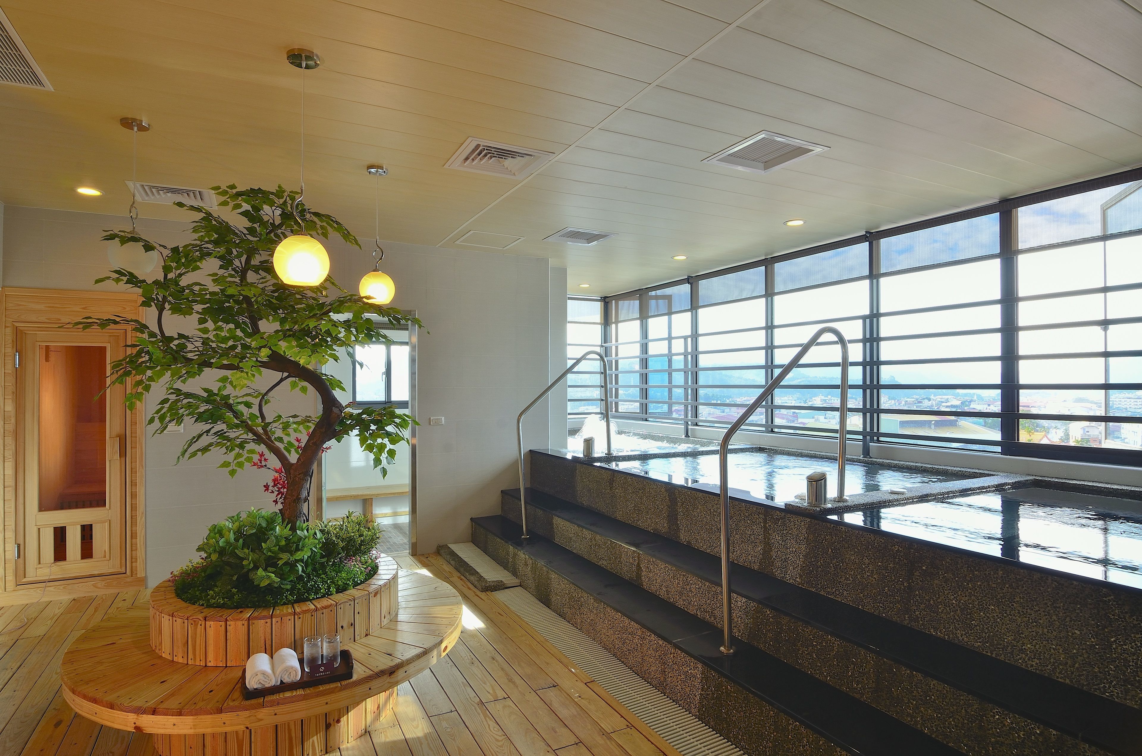 Un sauna, baño turco