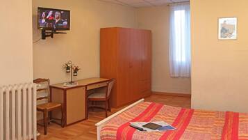 Desk, rollaway beds, WiFi, bed sheets