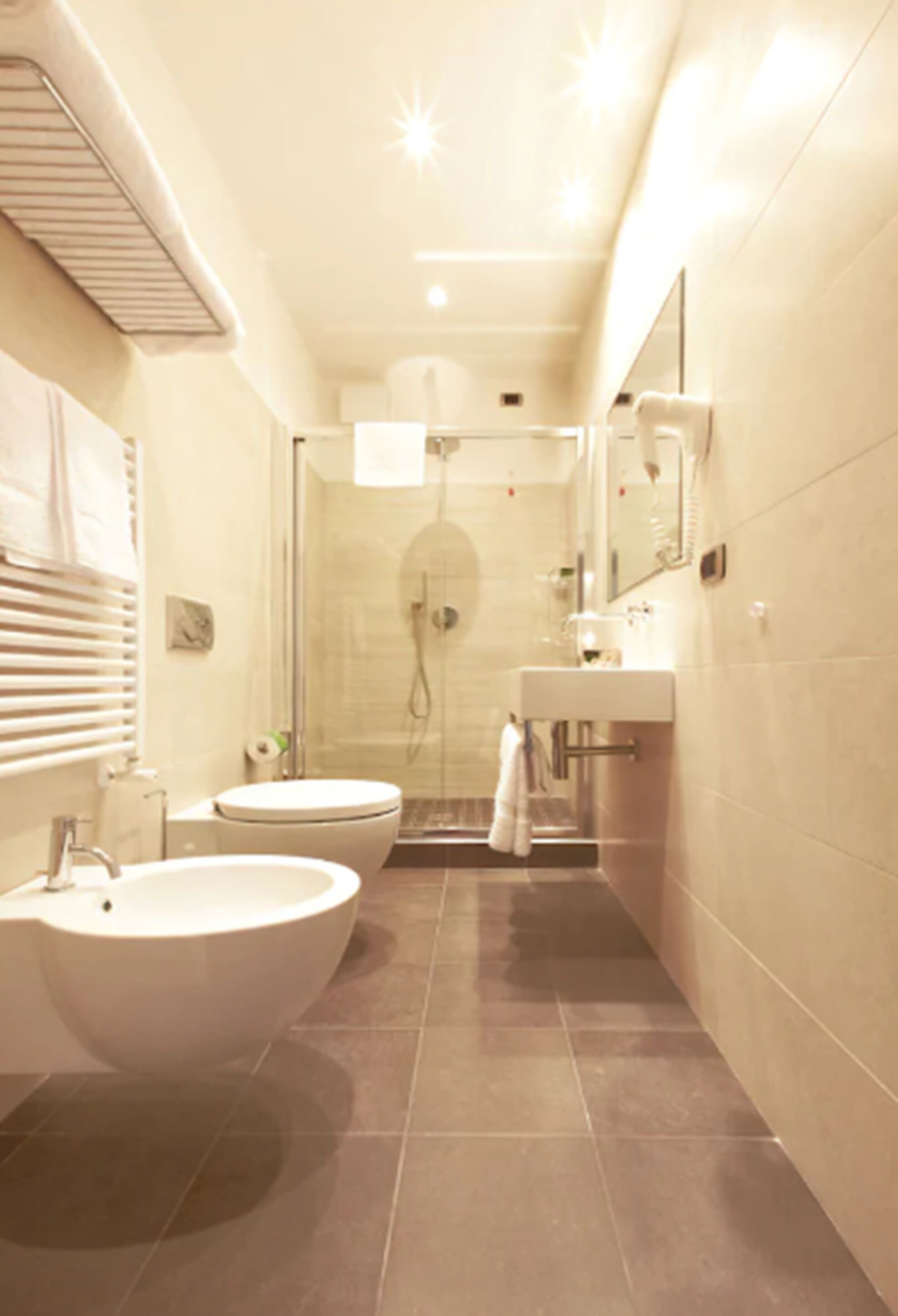 shower, rainfall showerhead, free toiletries, hair dryer