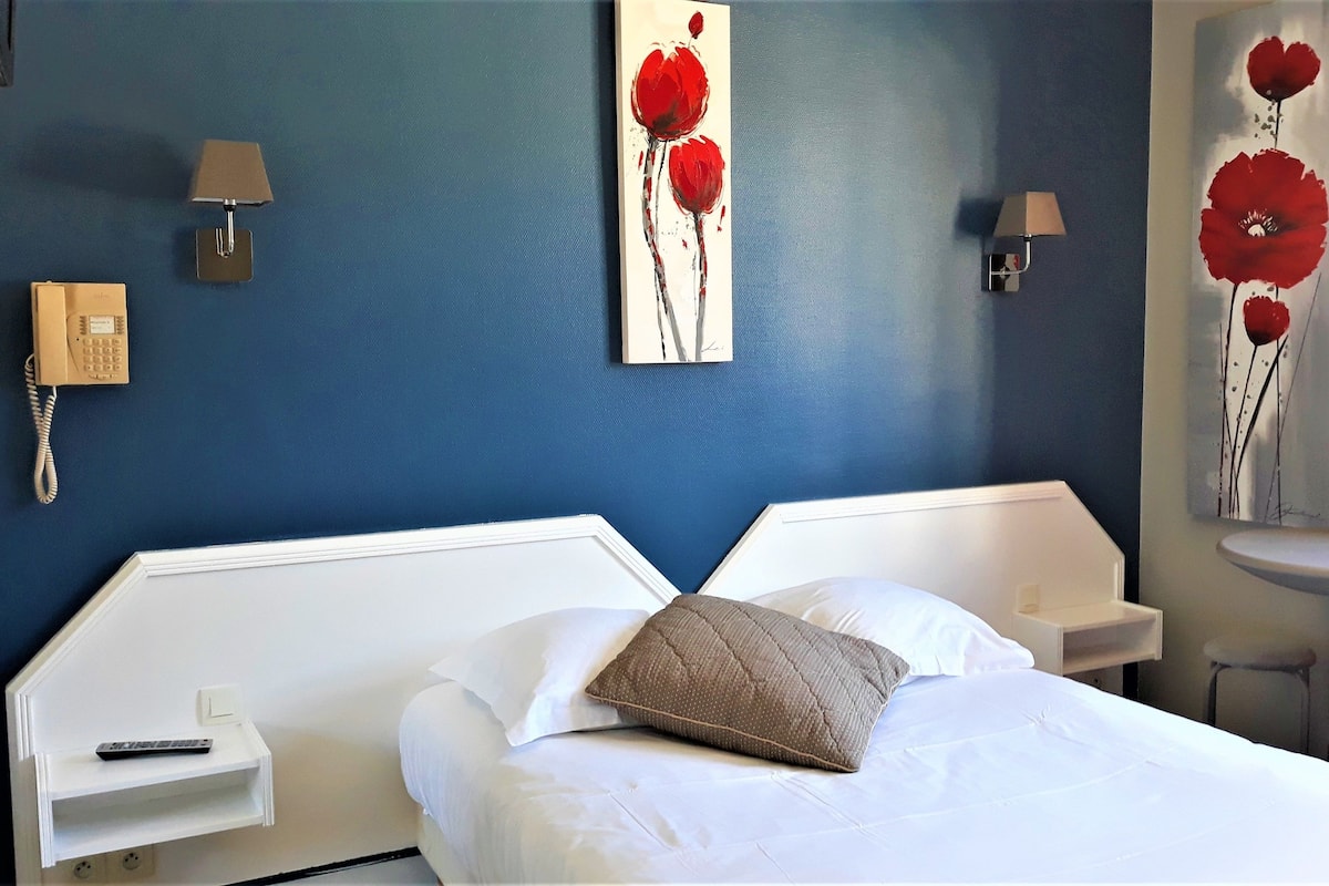 Habitación doble estándar | Ropa de cama de alta calidad, escritorio, wifi gratis y ropa de cama