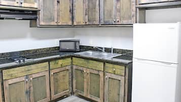 Fridge, microwave, coffee/tea maker