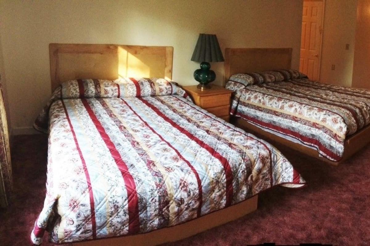 Double Room, 2 Queen Beds | Iron/ironing board (on request), rollaway beds (free), bed sheets