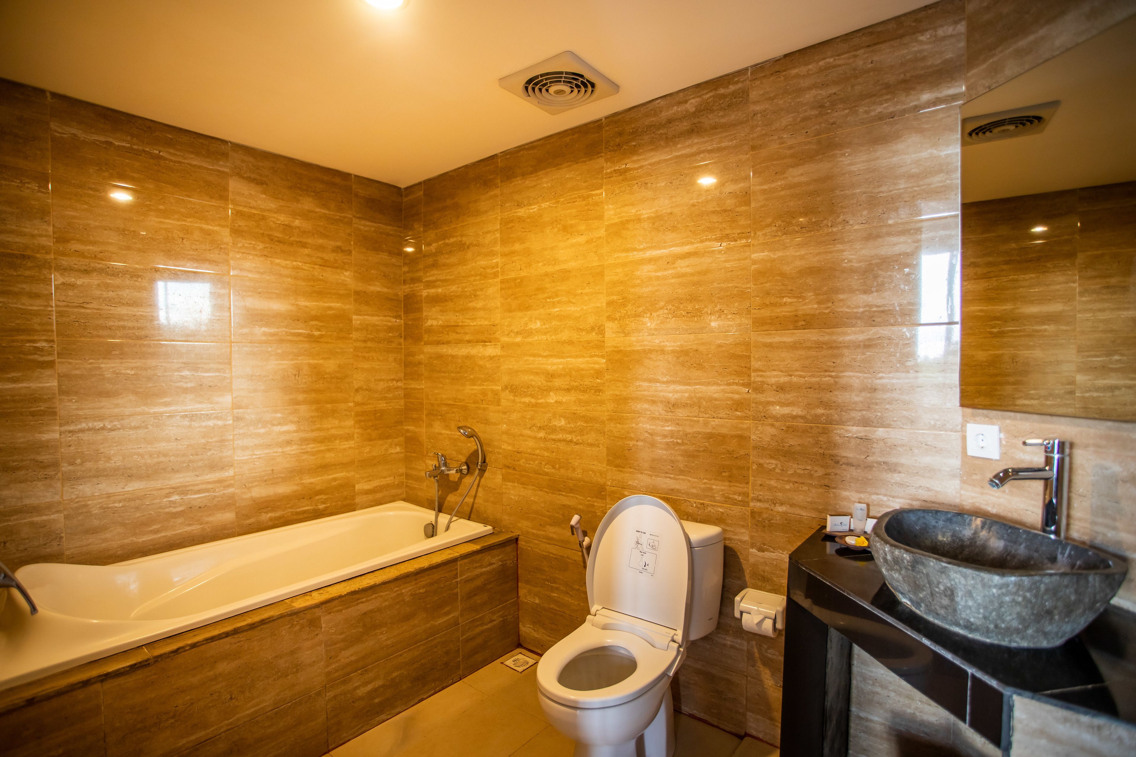 shower, free toiletries, hair dryer, bathrobes