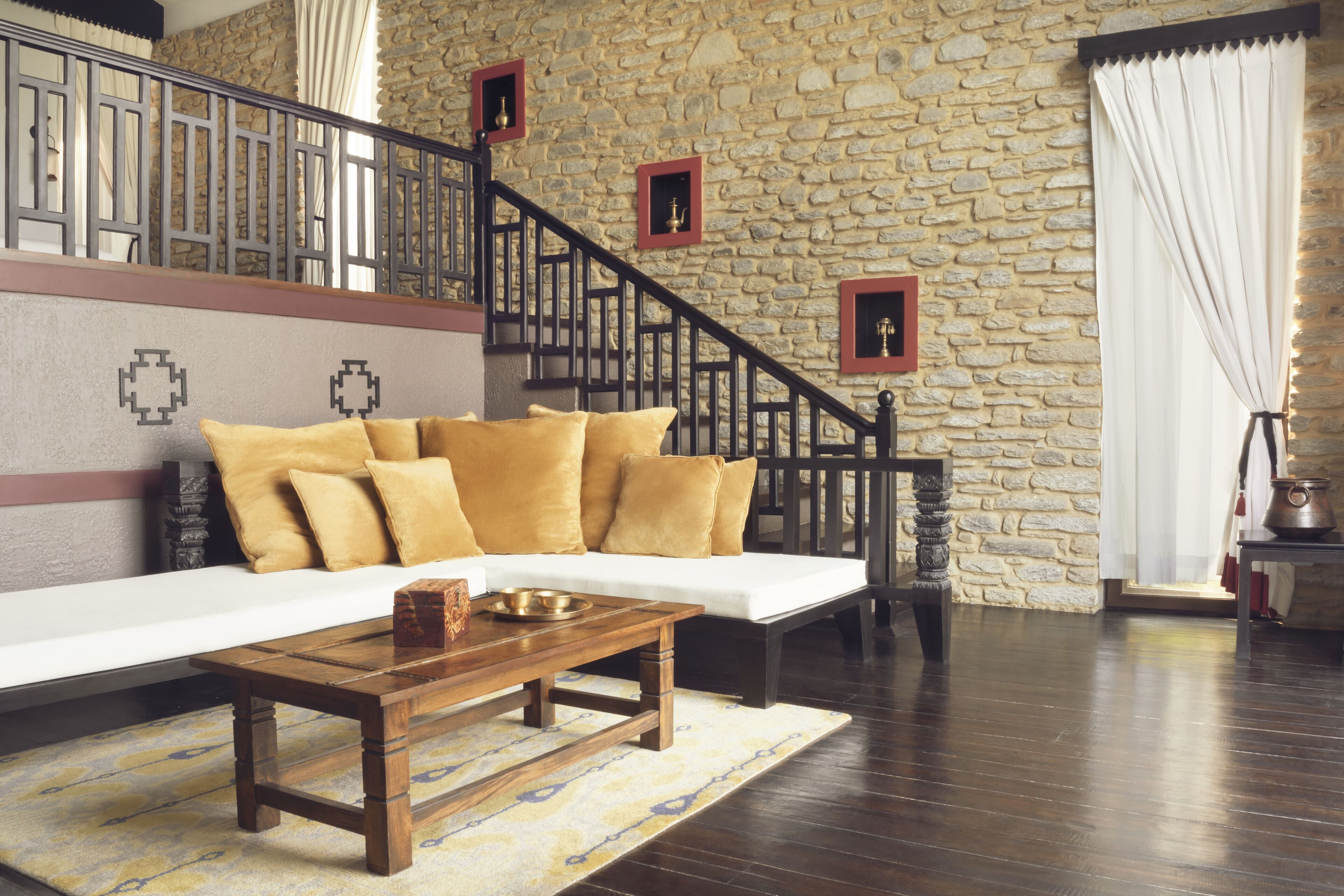 chalet (pavilions) | living area | 32-inch flat-screen tv with satellite channels, tv, fireplace