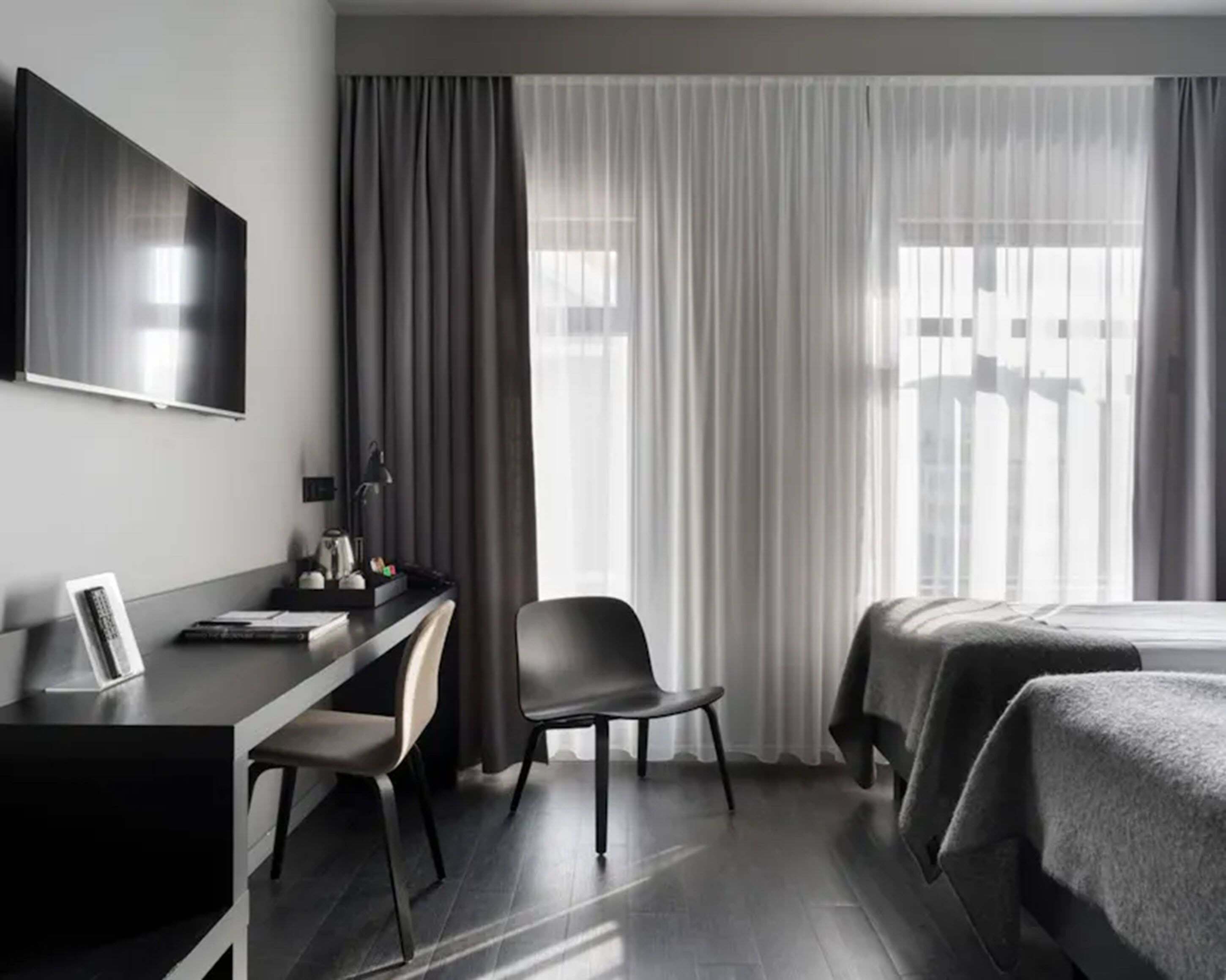 standard twin room | premium bedding, desk, blackout curtains, iron/ironing board