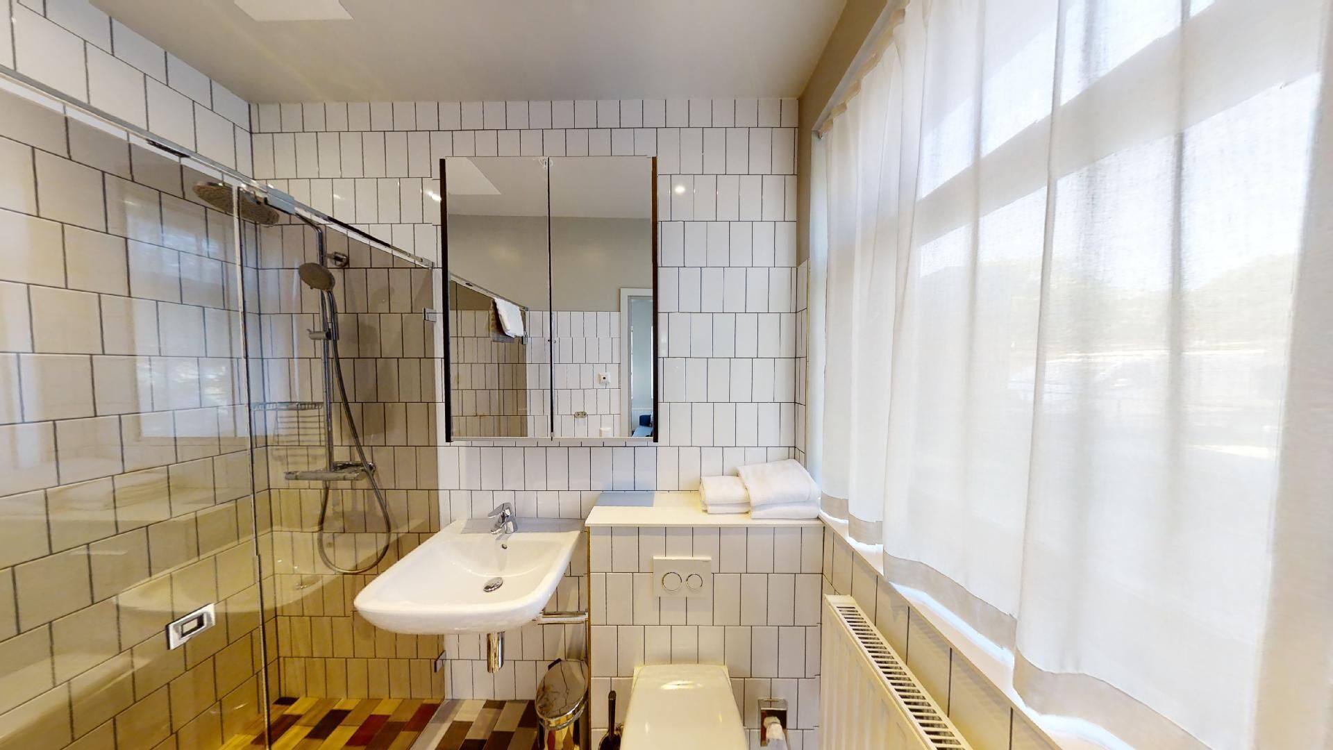 apartment, 1 bedroom, kitchenette | bathroom | shower, free toiletries, hair dryer, towels