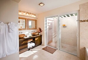 Villa, 3 Bedrooms, Ocean View | Bathroom | Combined shower/bathtub, hair dryer - The Refuge (Brewers Bay)