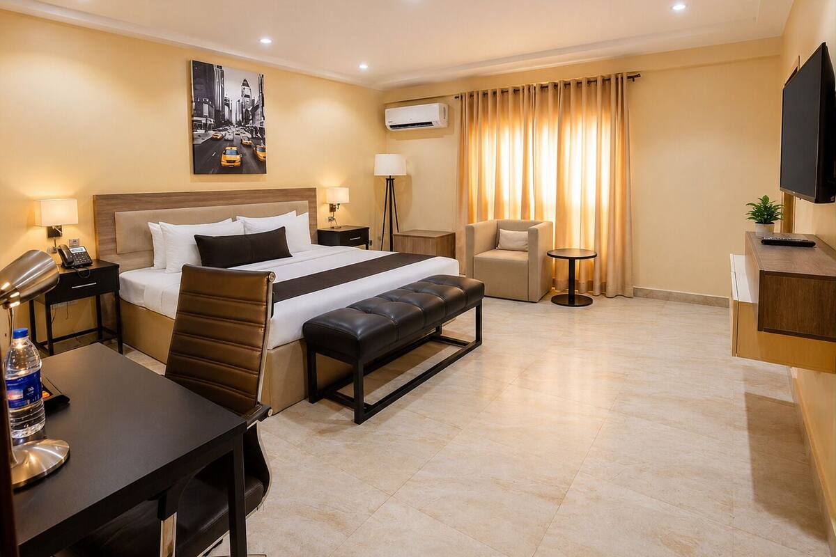 Habitación ejecutiva | 1 dormitorio y ropa de cama de alta calidad