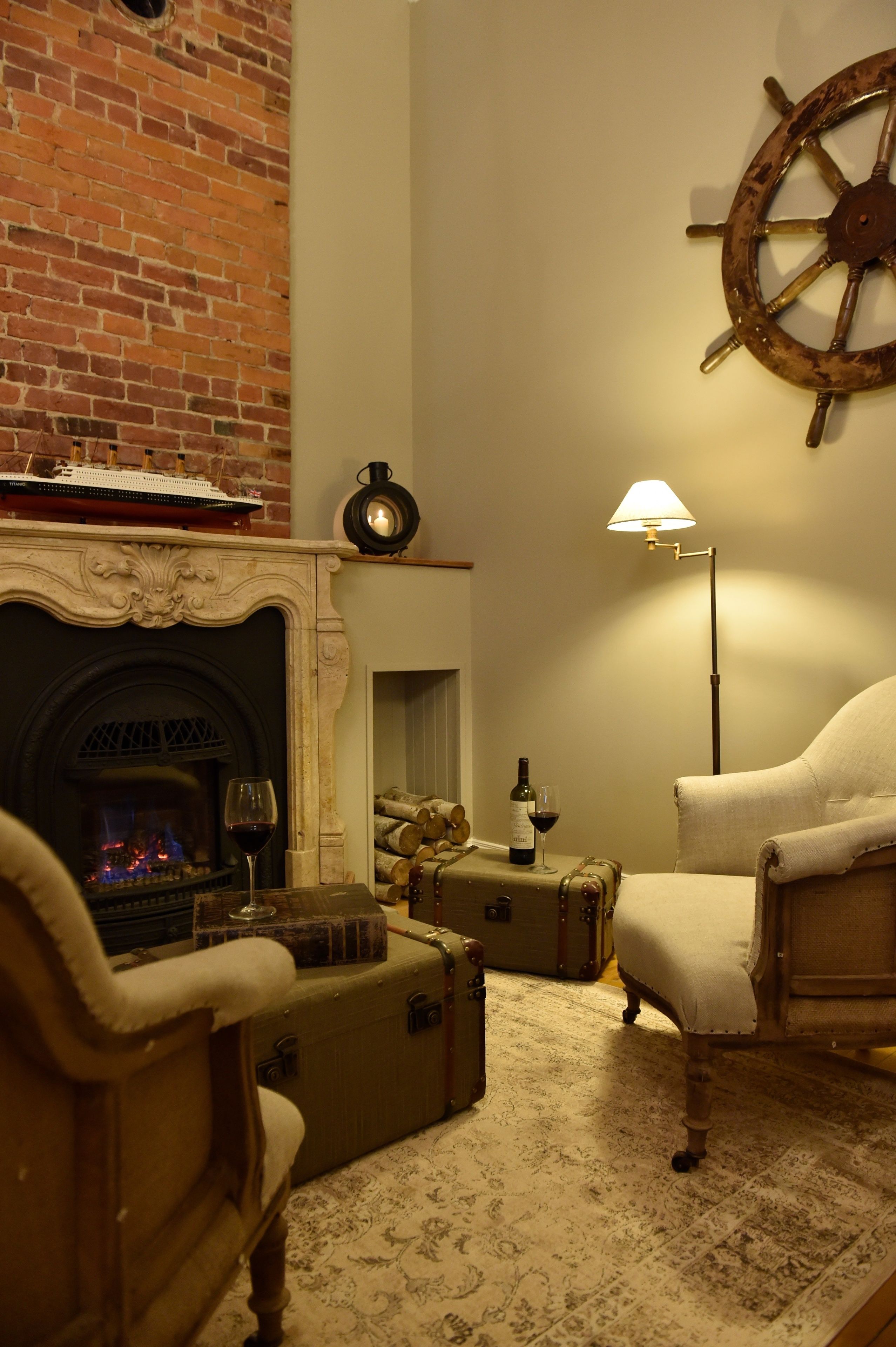 superior suite, 1 queen bed, fireplace (#3 - junior) | living area | flat-screen tv, dvd player, ipod dock