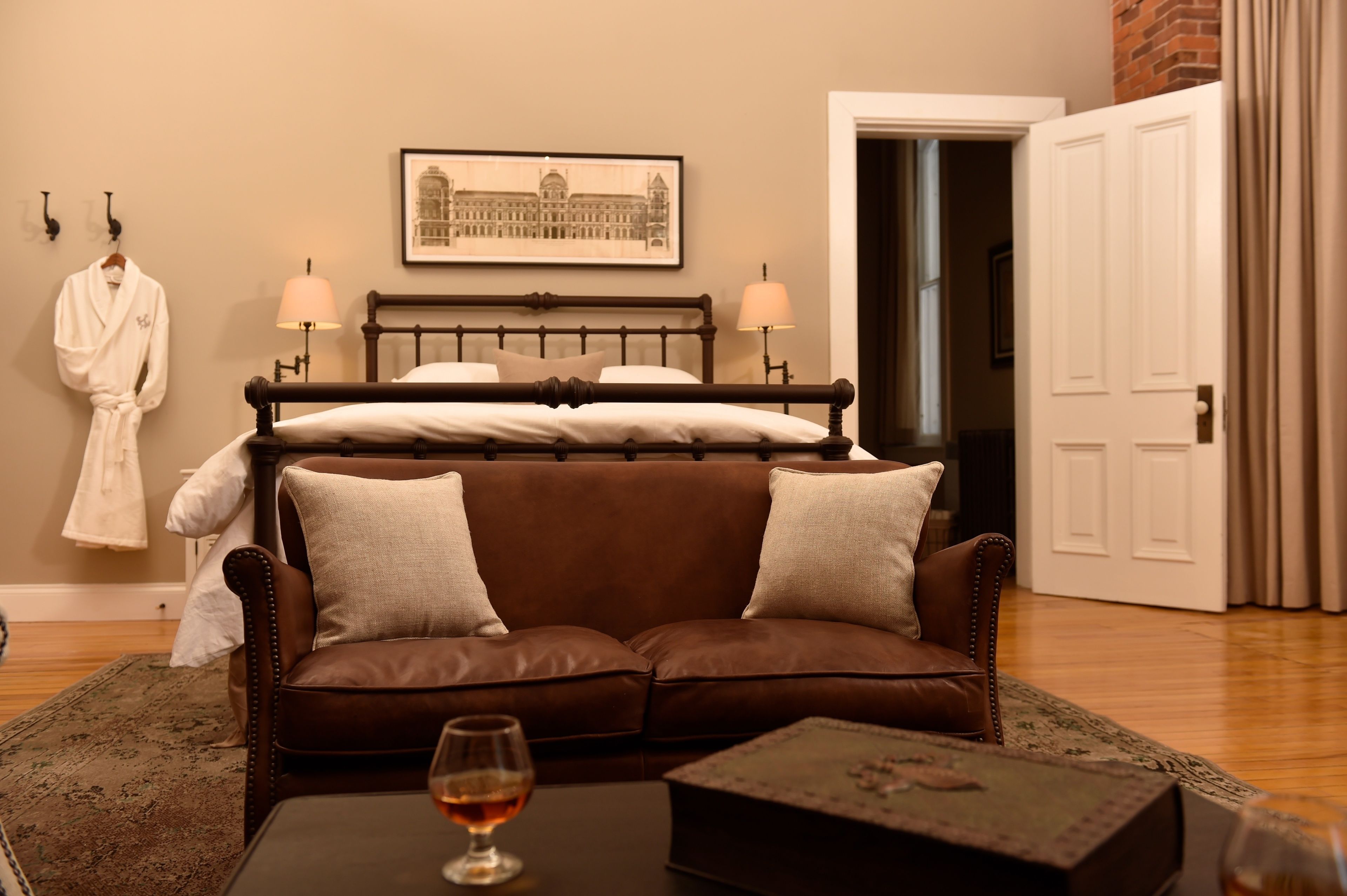 superior grand lux suite, 1 queen bed, fireplace (#4 - m. foster) | premium bedding, down duvets, minibar, free wifi