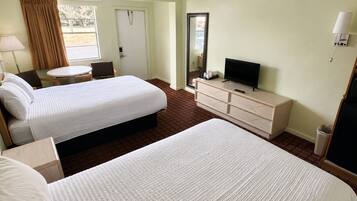 Double Room, 2 Double Beds, Non Smoking | Free WiFi, bed sheets