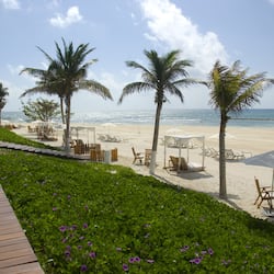 On the beach, white sand, free beach shuttle, free beach cabanas