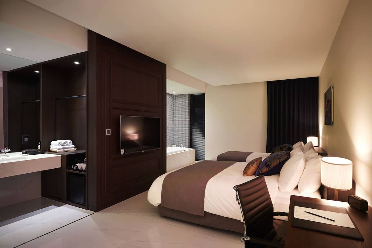 Family Twin | 1 slaapkamer, lakens van Egyptisch katoen, luxe beddengoed