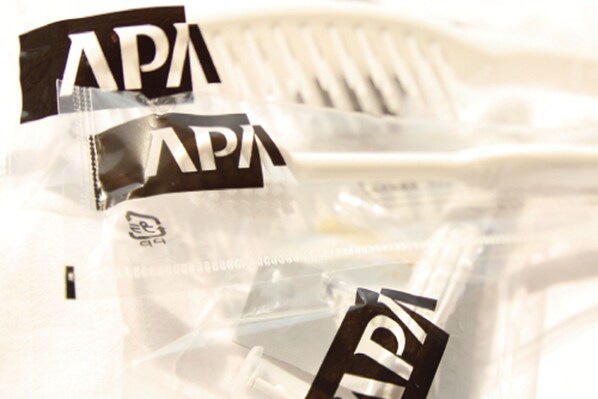 A plastic bag containing multiple syringes and labeled with "APA". - APA Hotel Mitoeki-kita (Mito)