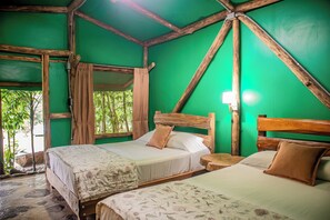 Comfort Cabin, 2 Double Beds | Premium bedding, down comforters, free WiFi, bed sheets