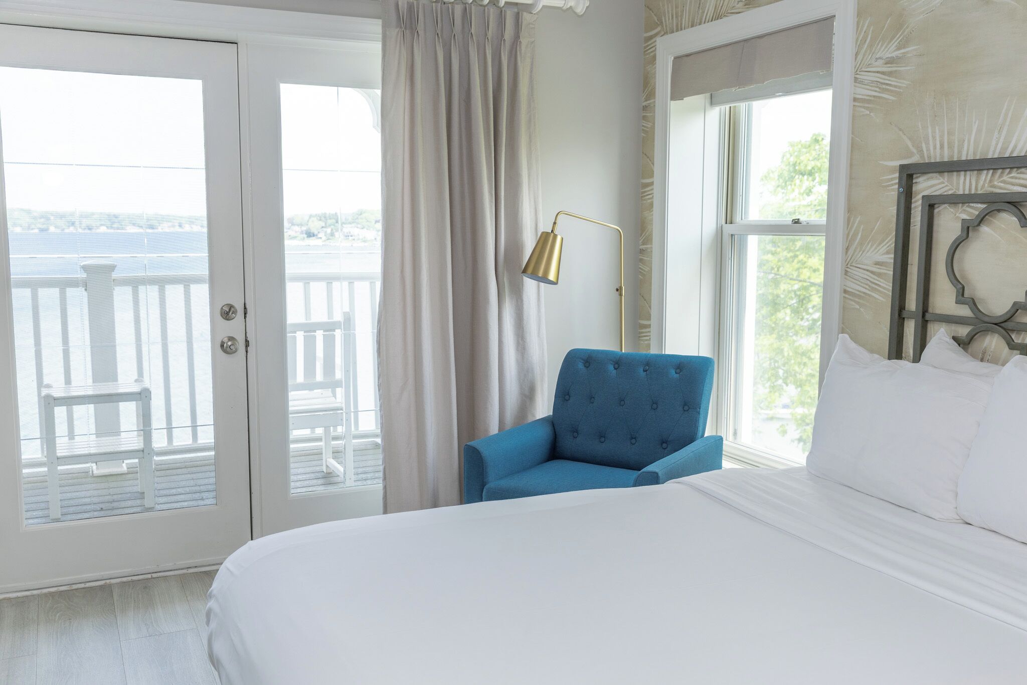 luxury lake view, two doubles, balcony | premium bedding, iron/ironing board, free wifi, bed sheets