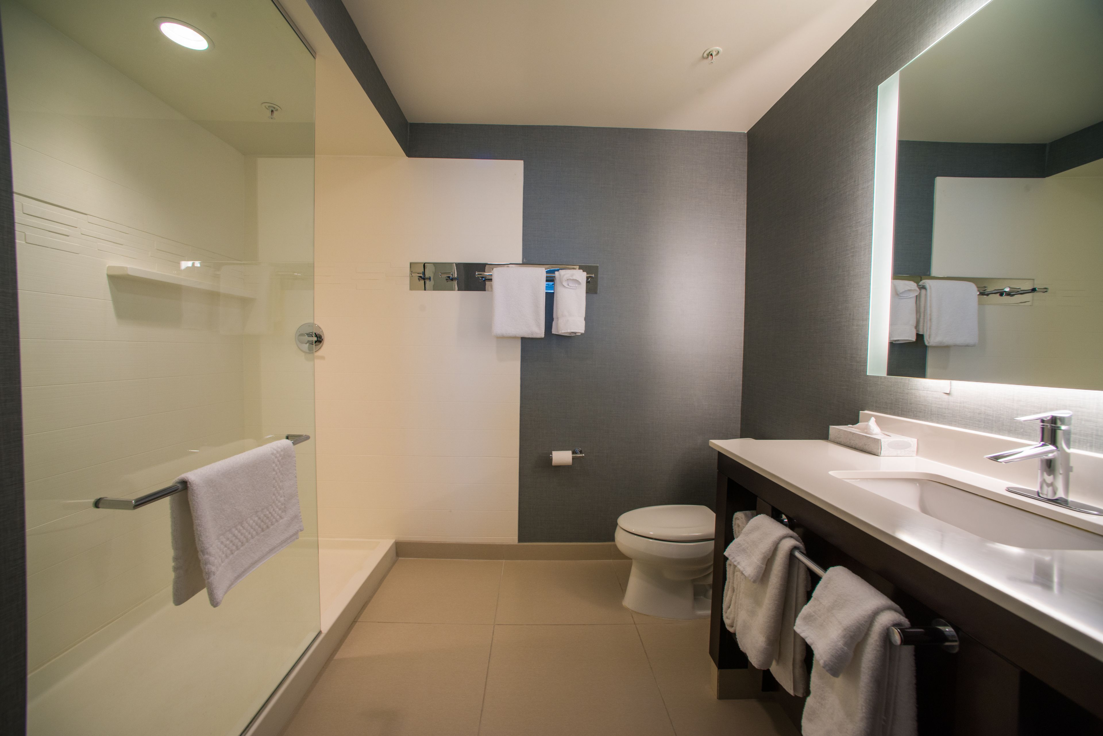 free toiletries, hair dryer, towels