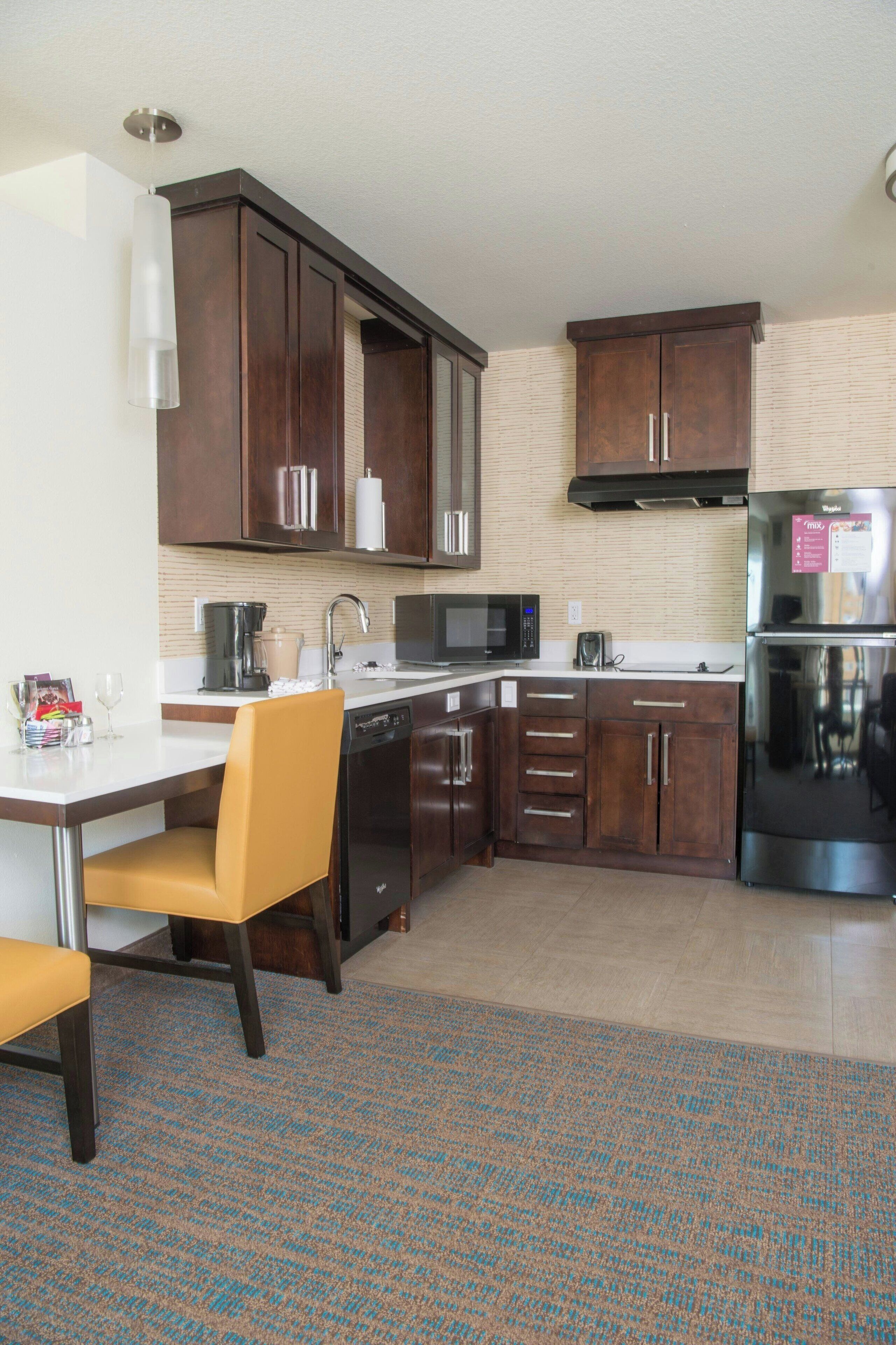 studio, 1 king bed with sofa bed | private kitchen | full-sized fridge, microwave, stovetop, dishwasher