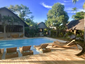 Seasonal outdoor pool, open 6:00 AM to 9:00 PM, pool loungers - Hibiscus Garden Resort (Puerto Princesa)